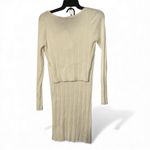 Freshman 1996 Sweater Knit Cropped Top & Maxi Skirt Lg White Twisted Front NWT Photo 1