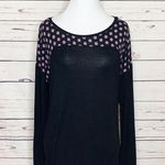 Vera Bradley Black Berry Medallion Long Sleeve Pajama Sleep Top Size Small Photo 0