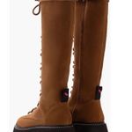 NWB Larroude Lara Knee High Combat Boot Tobacco Brown Size 7 Photo 1