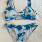 SheIn Blue and White Tie-Dye Bikini Photo 0