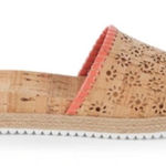 Jack Rogers  METALLIC FLORAL ESPADRILLE CORK SLIDES IN CORAL Photo 0