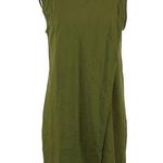 J. Crew Factory Dress M NWT Faux Wrap Tank Olive Green Career Office Modest Size M Photo 0