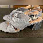 J.Crew  Women's seersucker Knotted Sandals - glitter block heel Photo 7