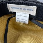 Permanent Vacation Two Tone Paper Woven Floppy Brim Hat One Size Black Photo 7