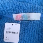 Free People  Beach FP Blue Ribbed Chunky Knit Sleeveless Cowl Neck Sweater NWT Photo 4