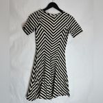 Monteau Los Angeles Stripe Chevron Short Sleeve Flare Mini Dress Size Medium Photo 5