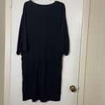 Lafayette 148 black vneck drawstring casual short sleeve dress w pockets Large Black Photo 5
