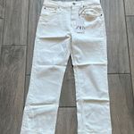 ZARA White Straight Leg Jeans High-Rise Photo 0