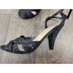 Delicious High Heels Ankle Strap Rhinestone Open Toe Buckled ADDUP Shoes 9 Black Photo 2