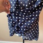 Bardot  | Navy Blue Polka Dot Open Back Sheer Button Down Blouse Sz 4 Photo 4