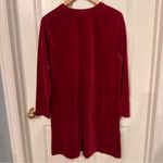 J. Jill Red Velvet Dress Long Sleeve Shift Size M Pima Cotton Holiday Romantic Size M Photo 7