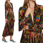 Farm Rio • Macaw Island Dress long sleeve maxi black cross stitch print Photo 7