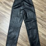 Nasty Gal  Sz 0 Pants Black Faux Leather High Waisted Straight Leg Seams Women’s Photo 11