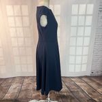 Dress Tells navy cap sleeve retro 50’s vibe fit & flare midi dress size large Photo 3