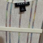 Torrid White Rainbow Stripe Lightweight
Open Front Dolman Sleeve Cardigan Sz 2X Photo 3