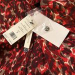 Equipment NWT  Femme Red Leopard Viscose Button Down Blouse Top Shirt Size Small Photo 10