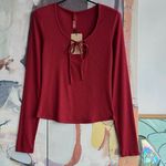 SKIMS  Tie Front Long Sleeve Rib Stretch Modal Pajama Top Photo 3