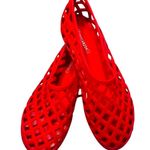 Jeffrey Campbell Red Jellz Jelly Cut-Out Slip-On Flat Shoes Women's Size 9 Photo 0