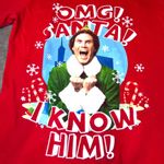 Elf The Movie OMG Santa I Know Him T Shirt Womens Small Red Christmas Party Photo 3