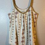 Lucky Brand  Cream Smocked Sleeveless Tank Top Photo 0