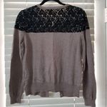 New York & Company M Beige Black Lace Trim Cardigan Size M Photo 3