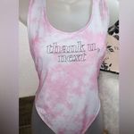RARE 2019 Ariana Grande Pink tie dye One piece bathing suit Size L Photo 0