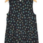 CAbi 3440 Whimsy Floral Black Collared Sleeveless Button Up Blouse 3440 Photo 0