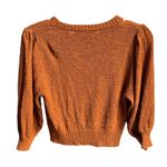 ZARA Knit 3/4 Inch Sleeve Crop Top Sweater Brown Size Medium Photo 1