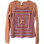 Sundance  size XS crochet sweater peach pink boho Merino alpaca wool blend Photo 0