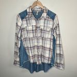 Free People Road Trip Getaway Long Sleeve Plaid Multimedia Top S Photo 9
