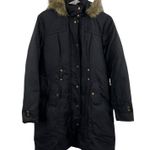 Style & Co Black Parka With Faux Fur Lined Hood Medium Photo 0