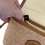 Coach Straw Summertime Clutch Wristlet Bag Natural Leather Trim Turnlock Coastal Photo 9
