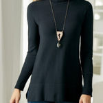 Soft Surroundings Black Petites Perfect Turtleneck Sweater Medium #3DW26 Photo 0