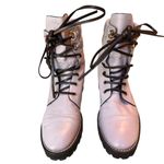 Stuart Weitzman  Light Blue Combat LaceUp Boots Size 8 Leather Sole Made in Spain Photo 5