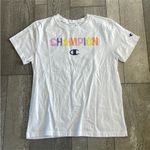 Champion  Colorful Logo Athletic T-Shirt Size Medium Photo 1