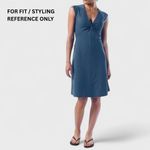 Patagonia  Dress Womens Medium Bandha Blue Front Twist Fit & Flare Jersey Stretch Photo 5