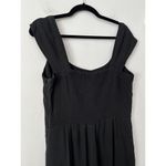 Madewell NWT  Black Cap Sleeve Crop Wide Leg Smocked Jumpsuit Womens Size 0 Photo 5