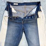 Levi's LEVI’S Premium Moto Color Block Crop Raw Edge Button Fly Jeans Sz 27/28🧡 Photo 5