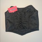 Edikted  Faux Leather Strapless Corset Crop Top Small NWT Photo 3