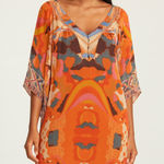 Diane Von Furstenberg  Tabalah Shift Dress Silk Chiffon Orange Red Size Large Photo 0