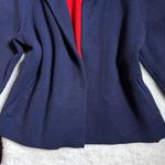 Anthropologie Moth Navy Blue and Red Knit Sweater Blazer Photo 2