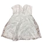 Lulus NWOT Women's Distinctly Flirty White Floral Burnout Strapless Mini Dress S Photo 2
