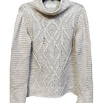 ZARA Cable Knit Chunky Sweater Size M Fisherman Preppy Y2K Mock Neck Wool Blend Photo 0