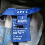 Apt. 9  Womens Black Blue Floral Polyester Elastic Waist A Line Skirt Size Small Photo 9