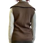 Saks 5th Avenue Vtg Saks Fifth Avenue Real Clothes Brown Suede Leather Merino Wool Sweater Vest Photo 1
