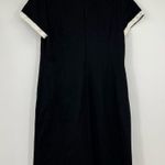 Talbots NEW  black with white fringe trim sheath dress short sleeve 10 petite Photo 5