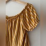 American Eagle Yellow and White Strip Off The Shoulder Flowy Blouse Top Photo 1