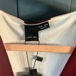 New Lost Ink Chic Striped Midi Dress in Burgundy and Pink | Size Medium Red Photo 6