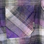 Columbia  Shirt Womens Medium Purple Gray Plaid Button Front Long Sleeve Lined Photo 3