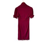 Scarlet Darkness Chic Red Pencil Dress with Lace Trim Size Small Photo 1